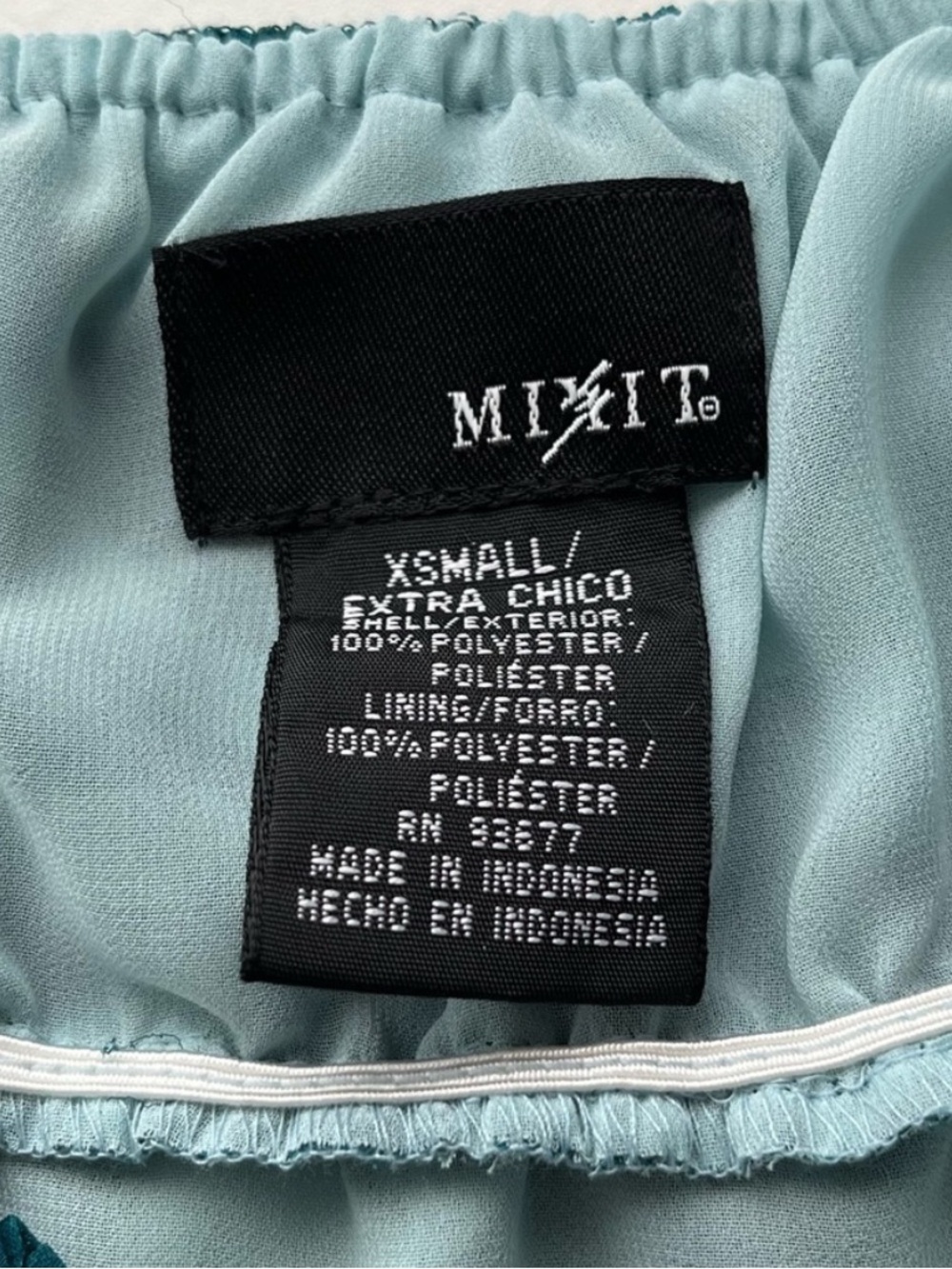 Mixit Blue Abstract Babydoll Tank Satin Tie XS Juniors Flowy Chiffon - Picture 8 of 15